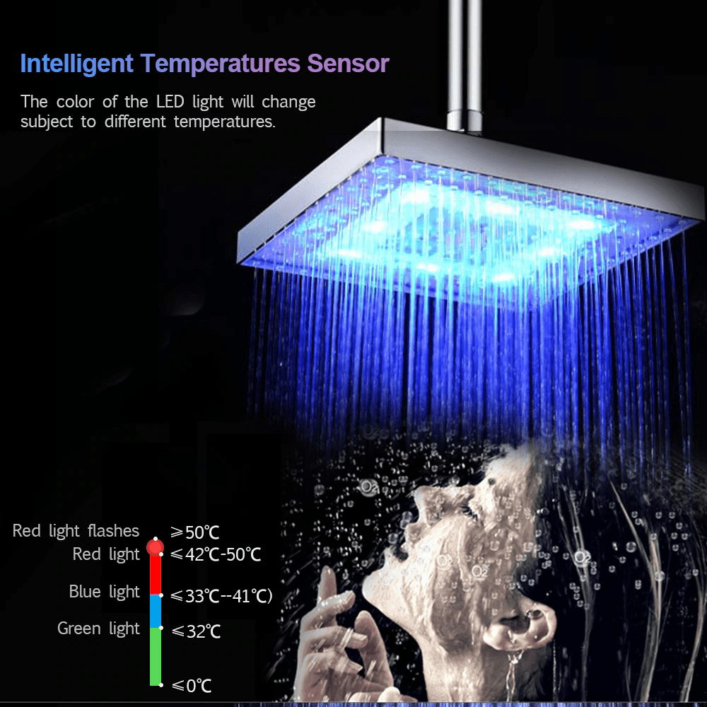 Датчик температуры душевой лейки со светодиодной подсветкой RGB